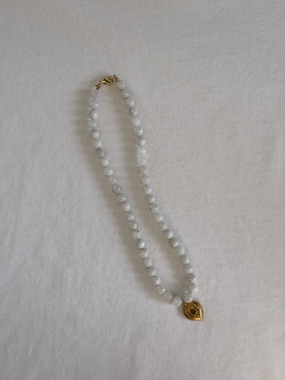 brass good luck beaded necklace