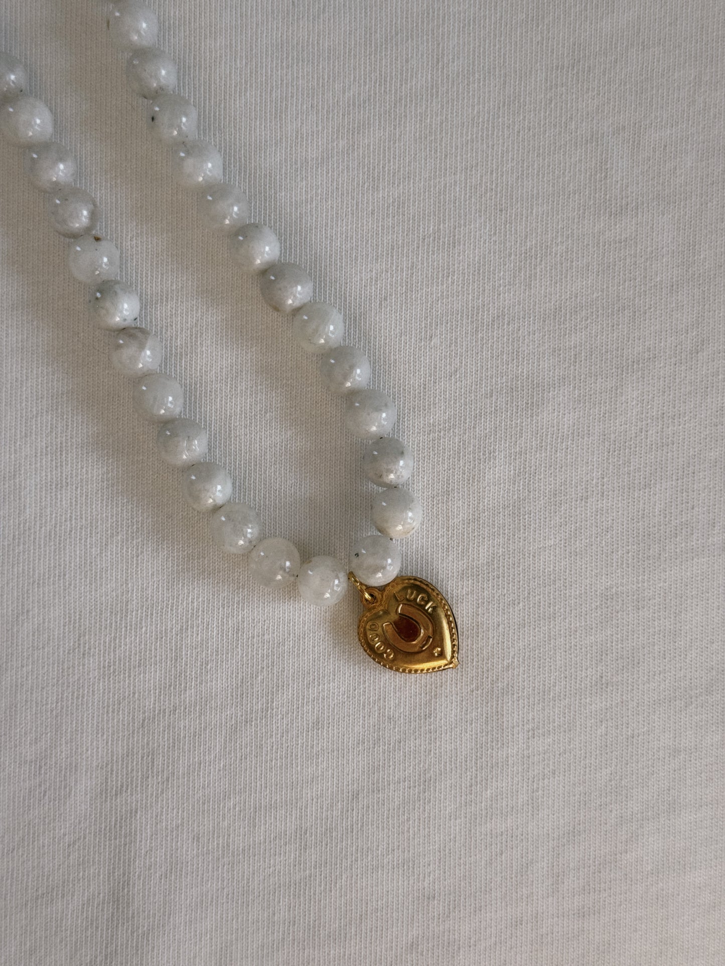 brass good luck beaded necklace