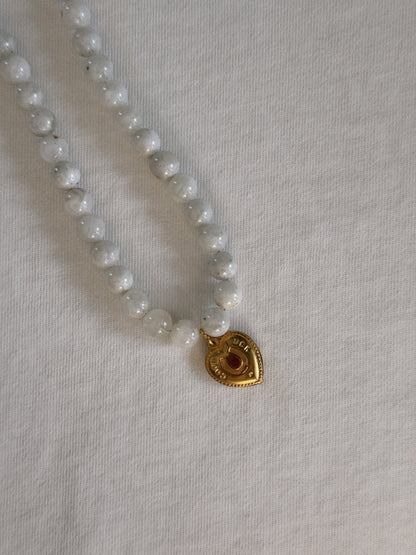 brass good luck beaded necklace