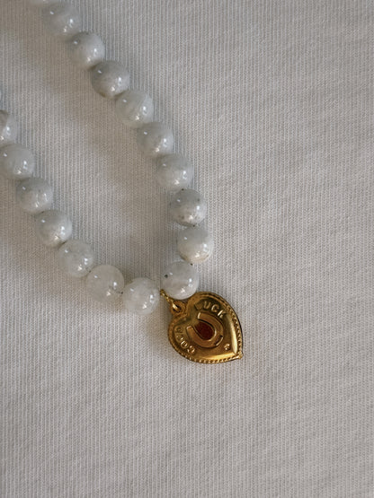 brass good luck beaded necklace