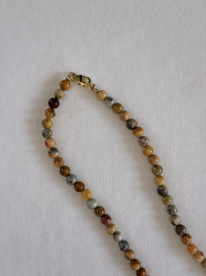 brass turtle beaded necklace