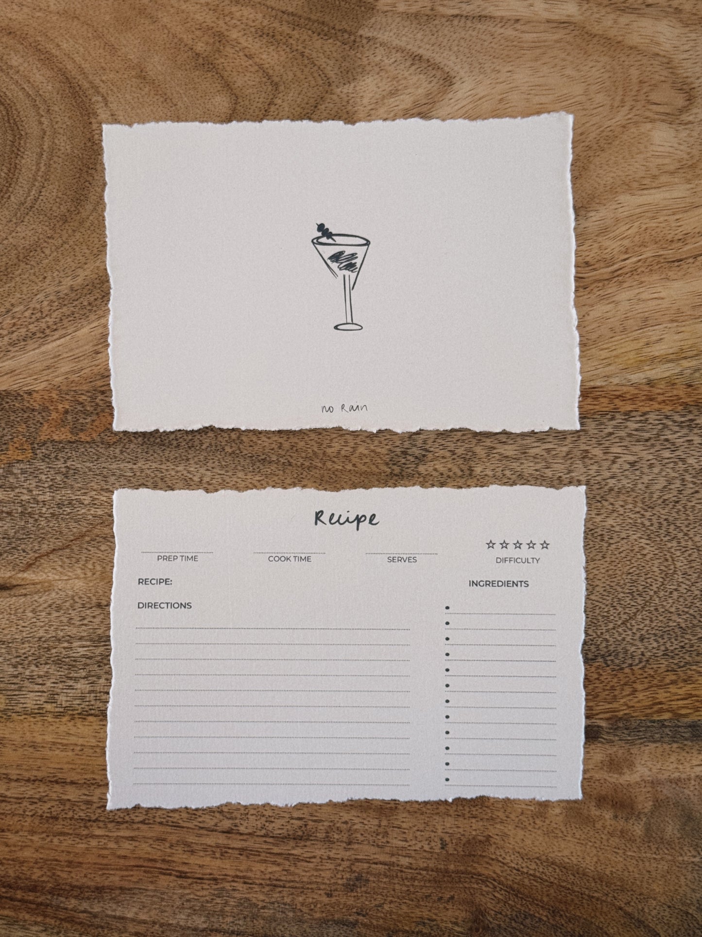 mixed recipe cards