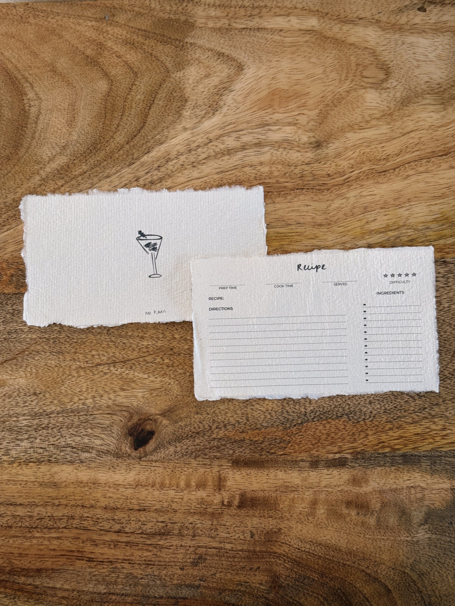 cocktail recipe cards