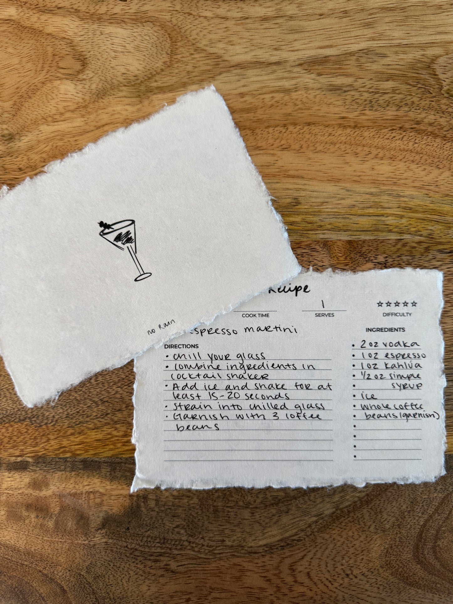 cocktail recipe cards