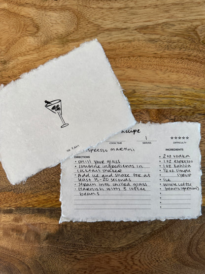 cocktail recipe cards