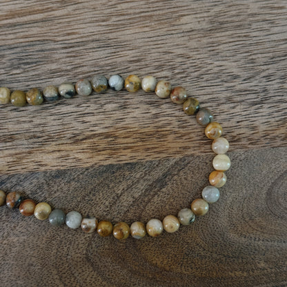 long multi color glass beaded necklace with 18k gold filled lobster clasp