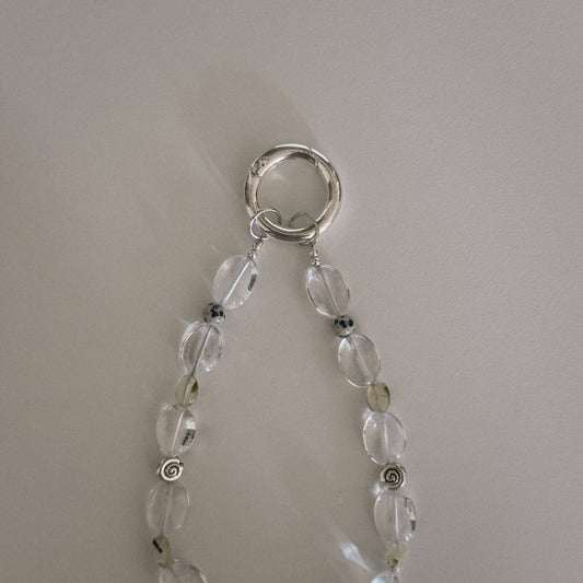 crystal, moss, dalmation & spiral keychain