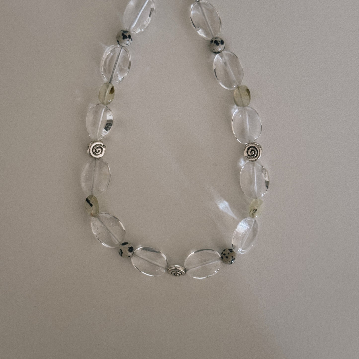 crystal, moss, dalmation & spiral keychain