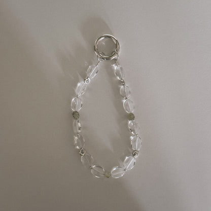 crystal, moss & spiral keychain