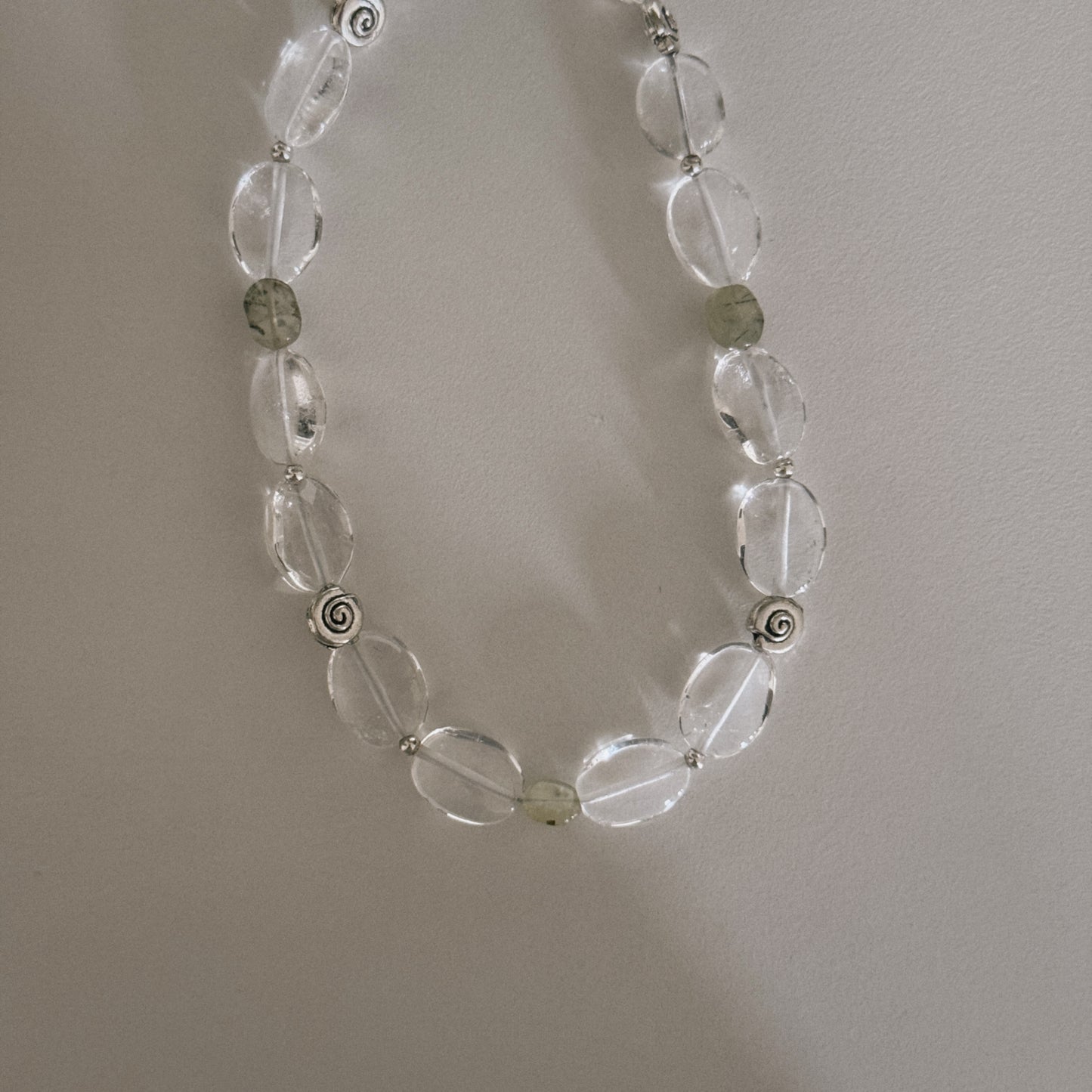 crystal, moss & spiral keychain