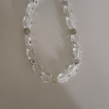 crystal, moss & spiral keychain