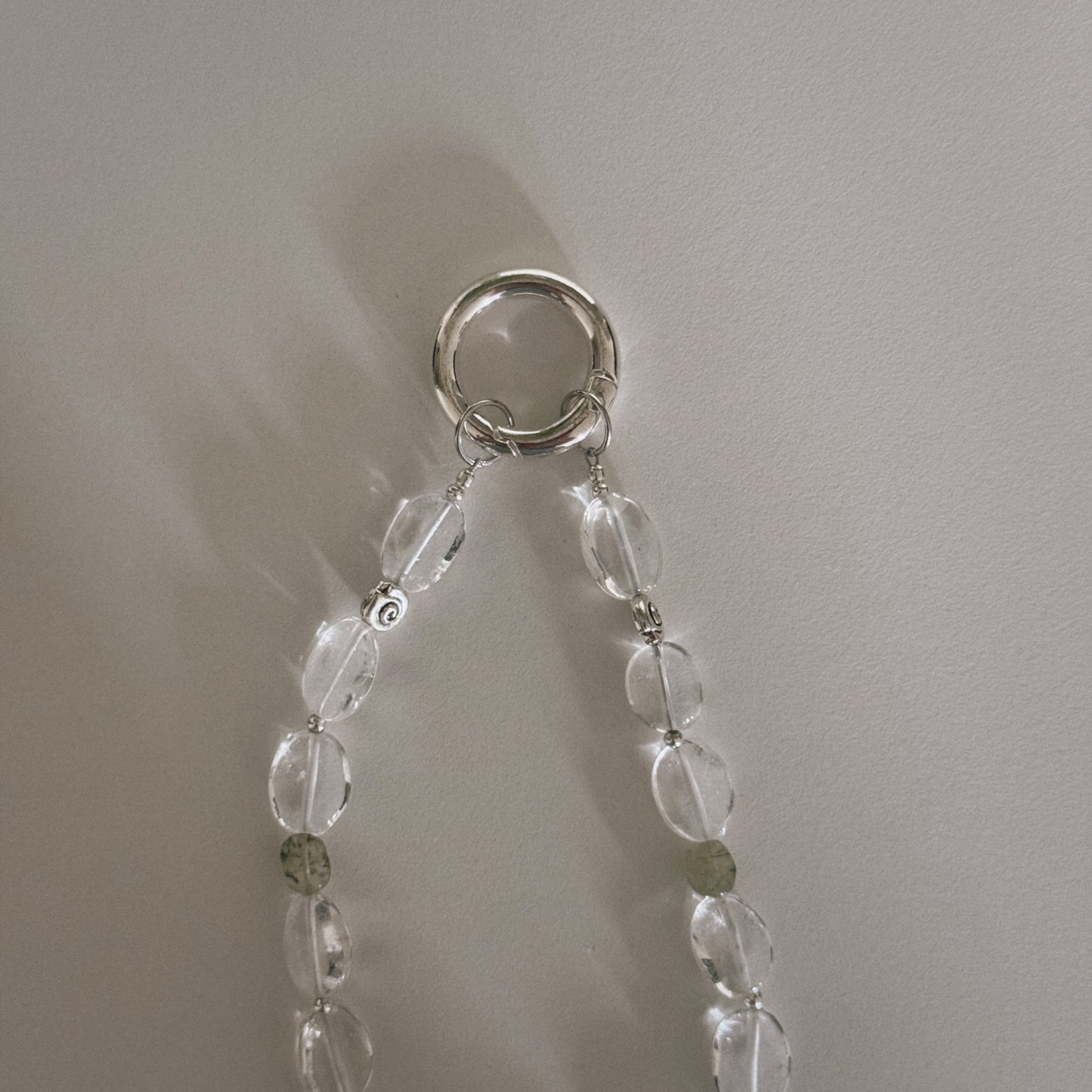 crystal, moss & spiral keychain