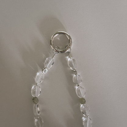 crystal, moss & spiral keychain