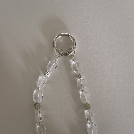 crystal, moss & spiral keychain