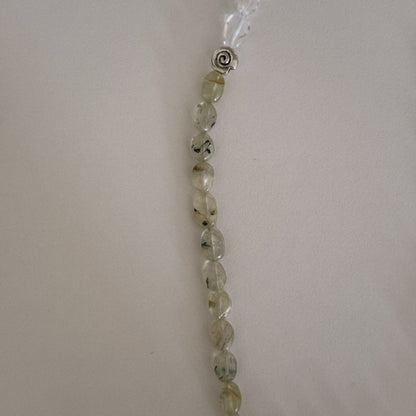 moss & rock crystal beaded necklace