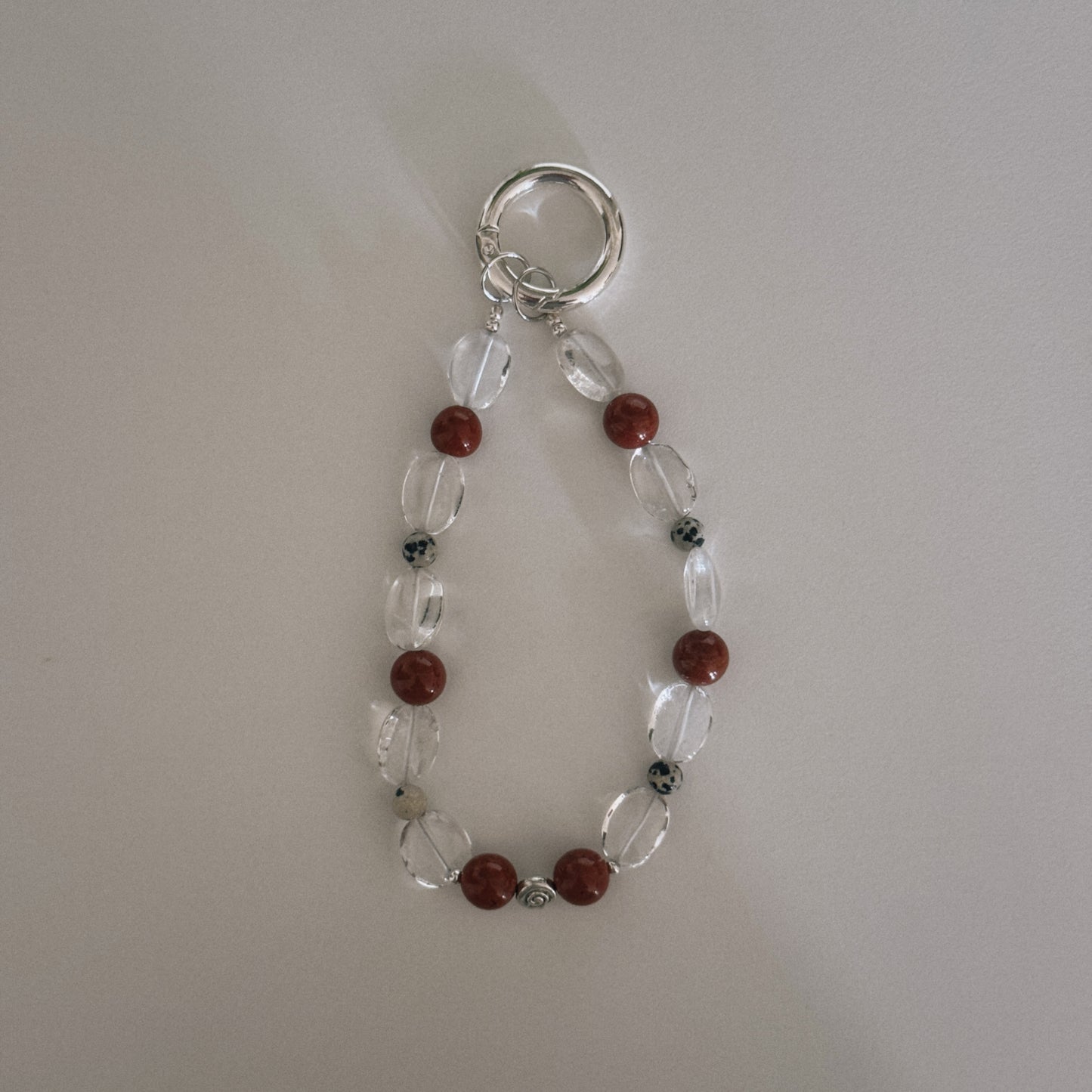 crystal, red, dalmation & spiral keychain