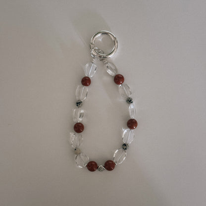 crystal, red, dalmation & spiral keychain