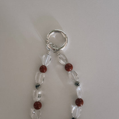 crystal, red, dalmation & spiral keychain