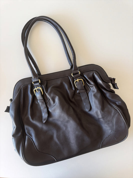 large vintage dark brown handbag