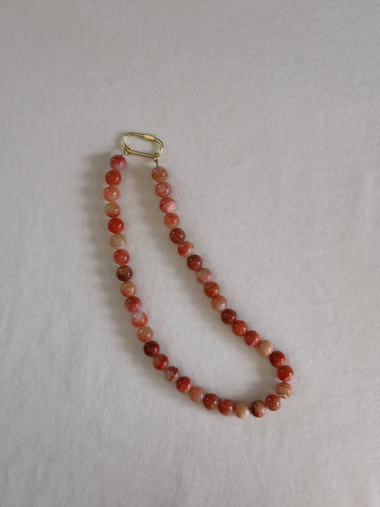 firecracker beaded carabiner necklace