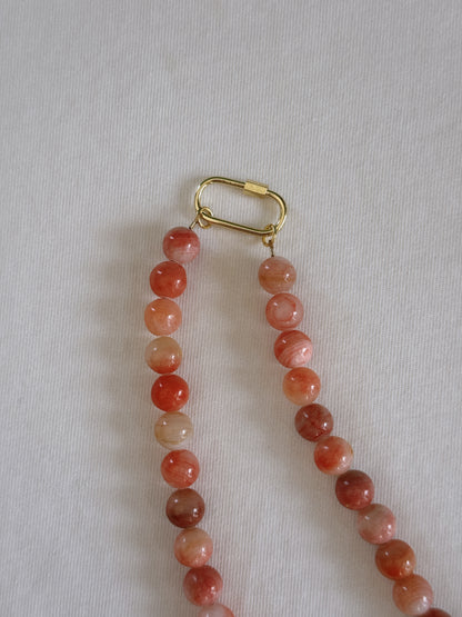 firecracker beaded carabiner necklace