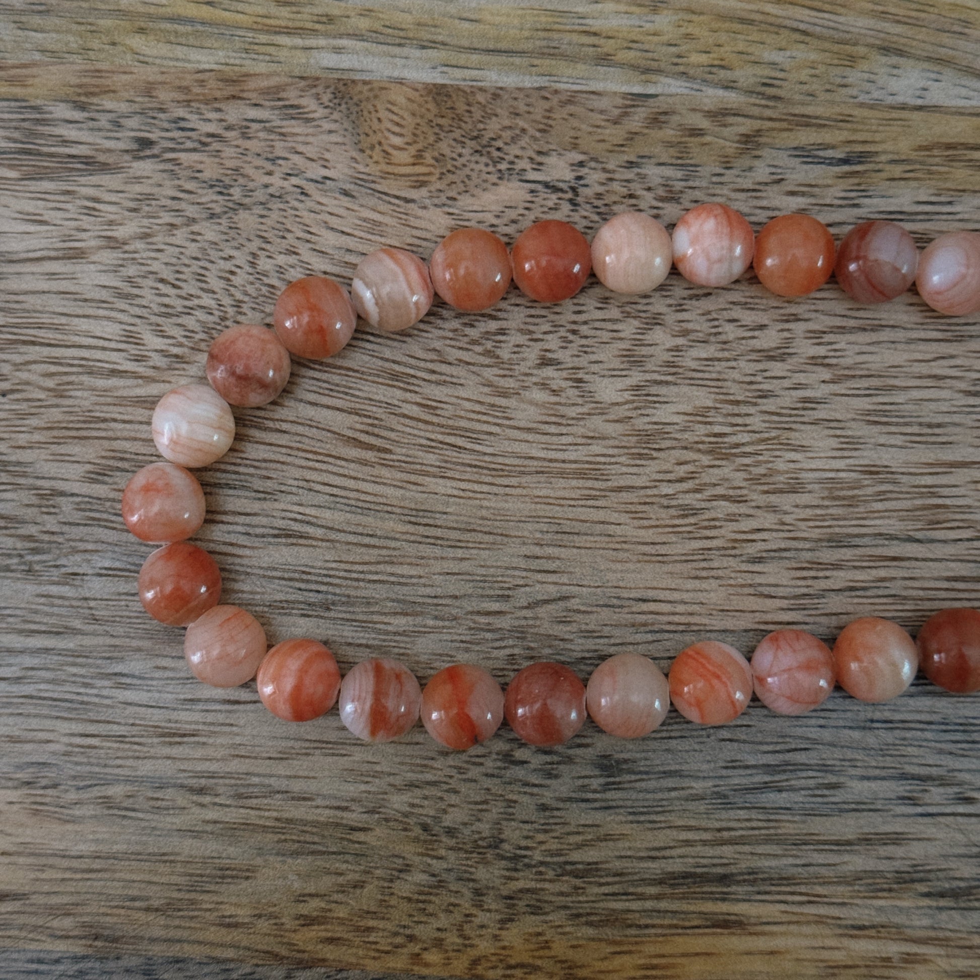 bright pink glass beaded necklace with 18k gold filled carabiner