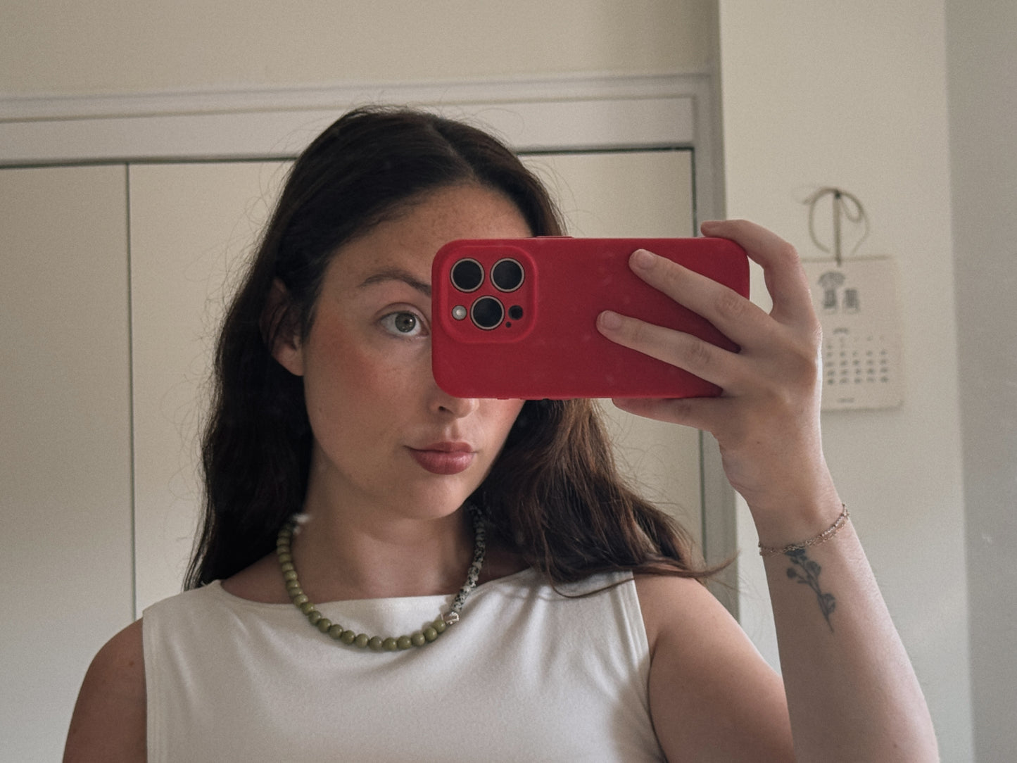 avocado & dalmation beaded necklace