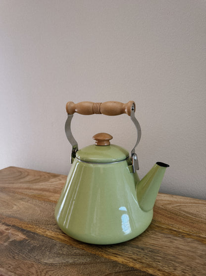 vintage pastel green kettle