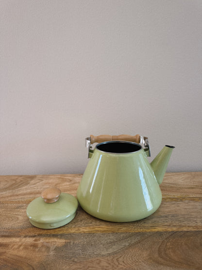 vintage pastel green kettle