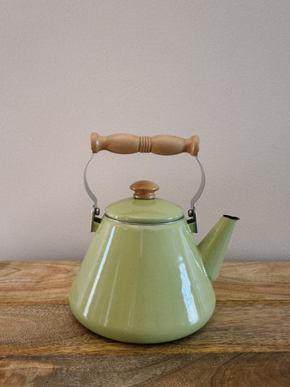 vintage pastel green kettle