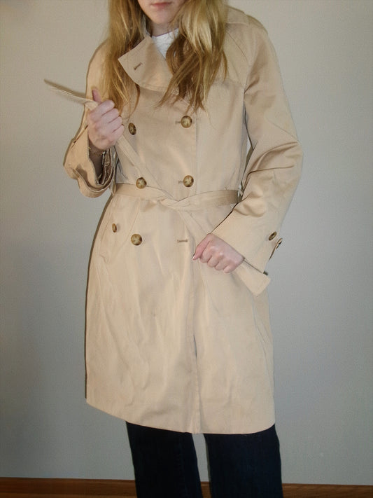 Michael Kors tan trench coat tied