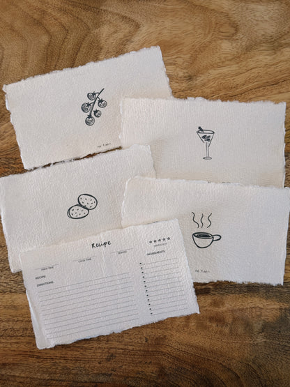 mixed recipe cards