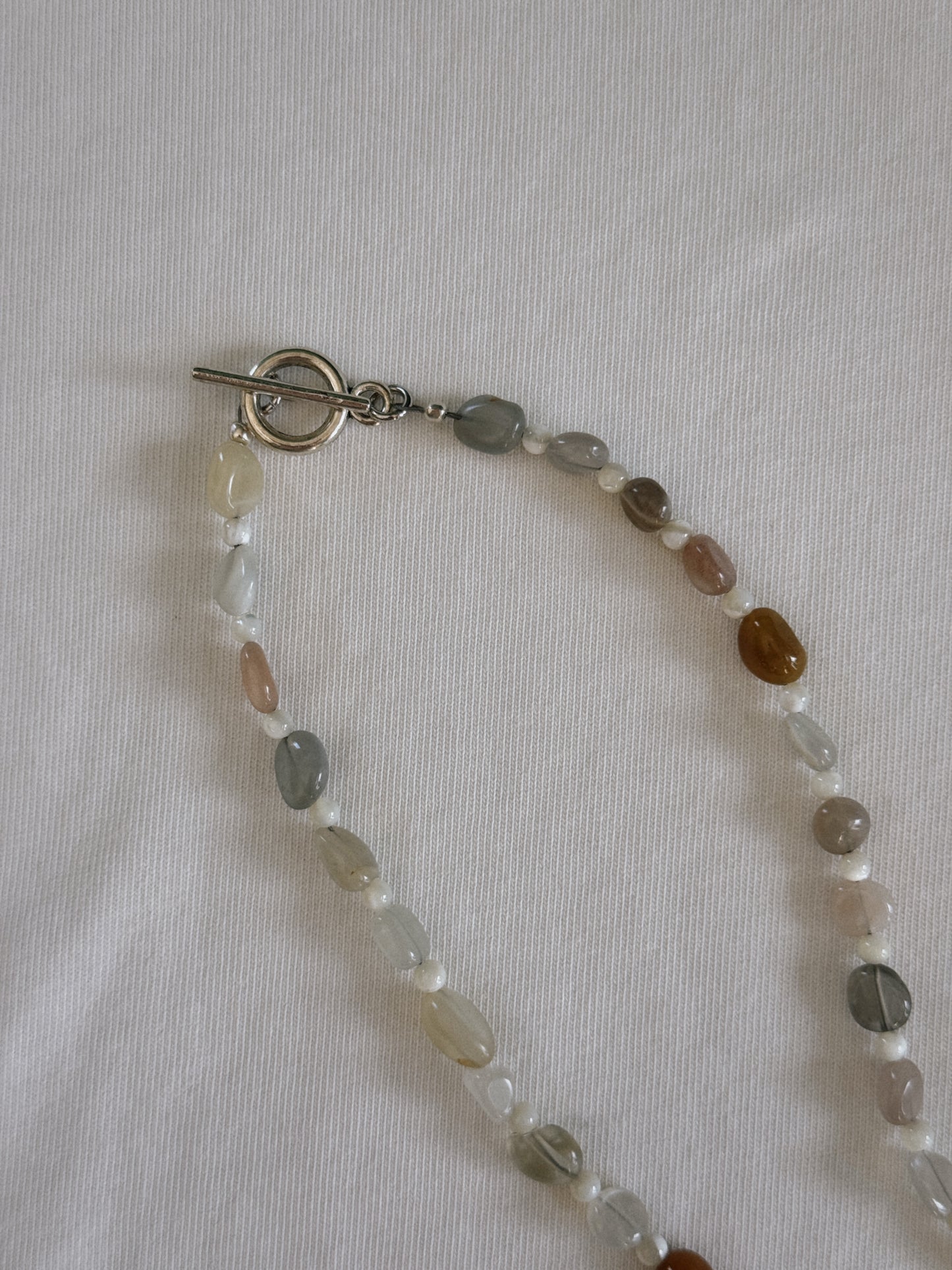 mixed sunstone beaded necklace