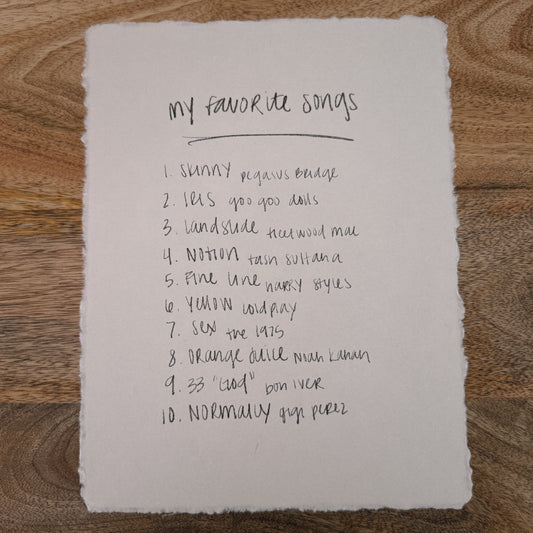 my favorite songs | custom print
