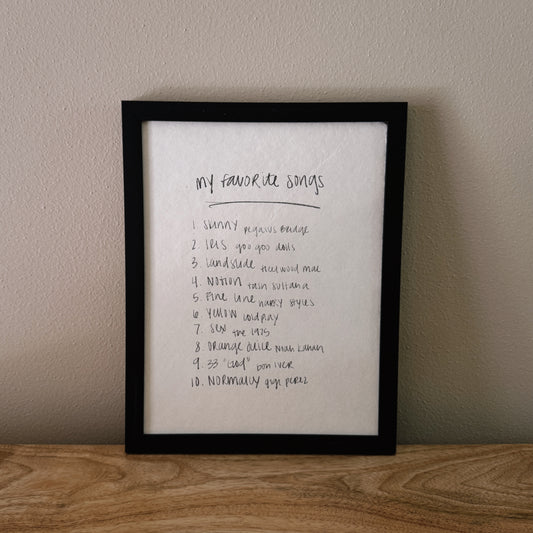 my favorite songs | custom print