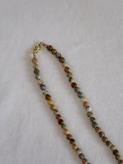 natural agate beaded necklace