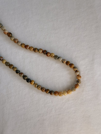natural agate beaded necklace