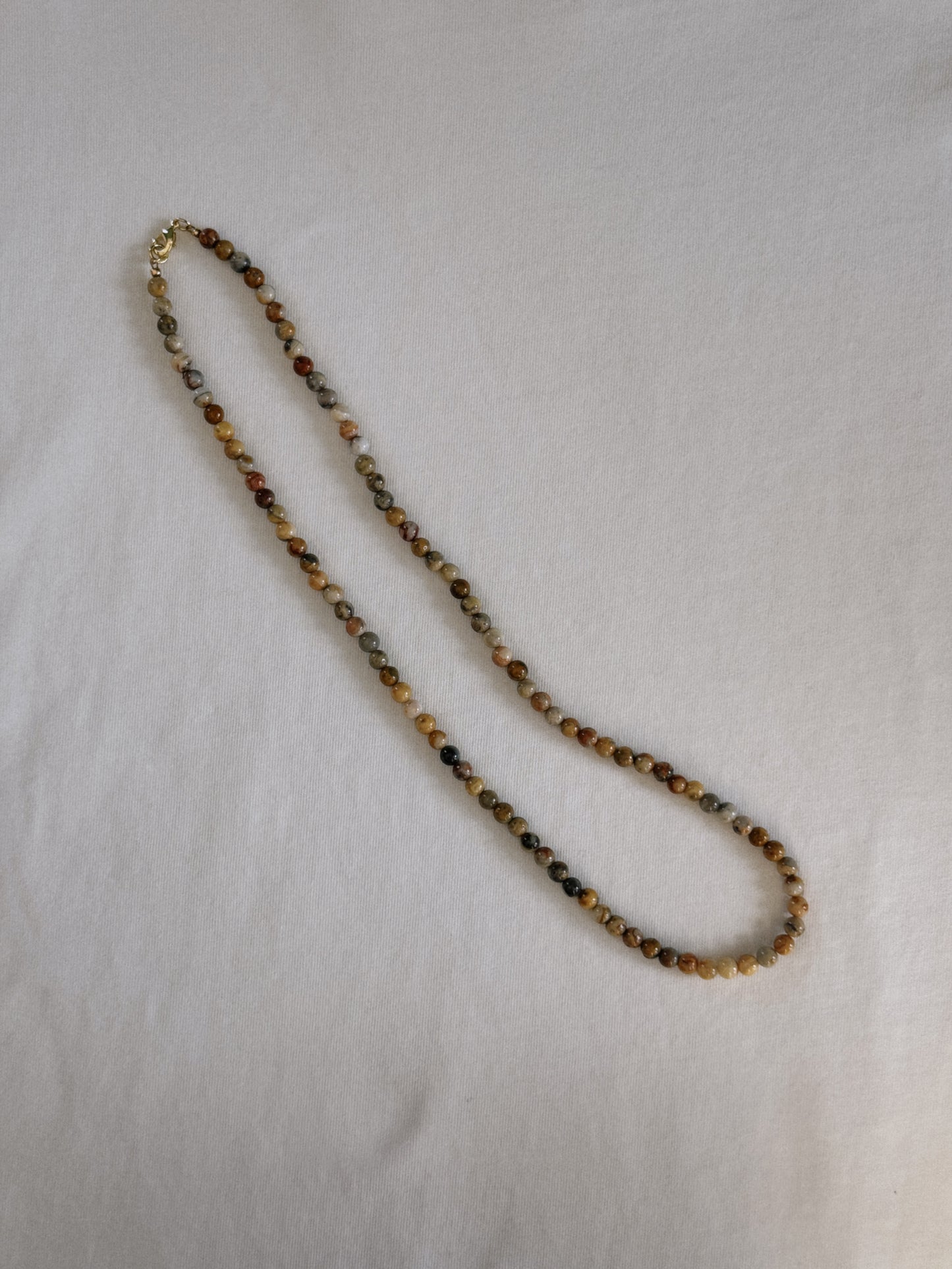 natural agate beaded necklace