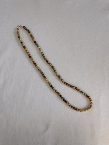 natural agate beaded necklace