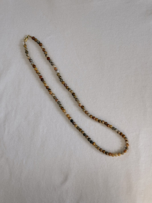 natural agate beaded necklace