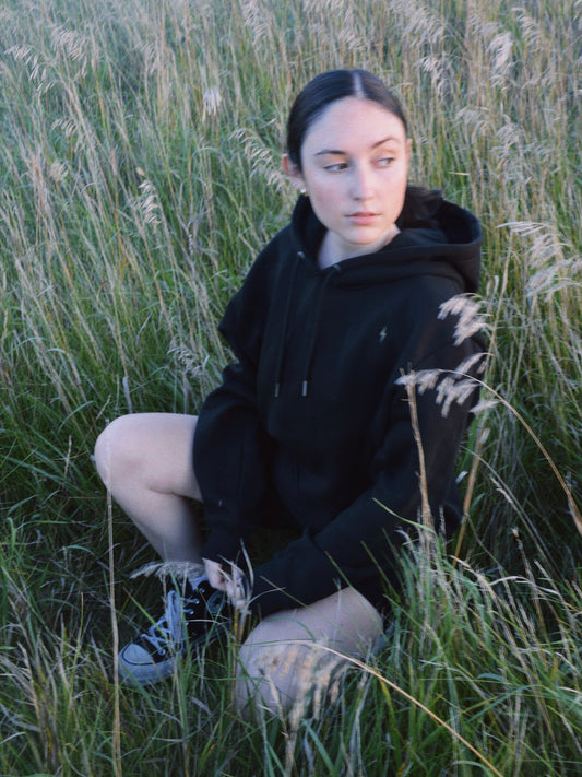 no rain, no flowers black hoodie