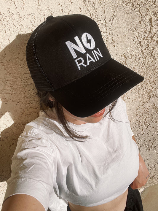 no rain black trucker hat 
