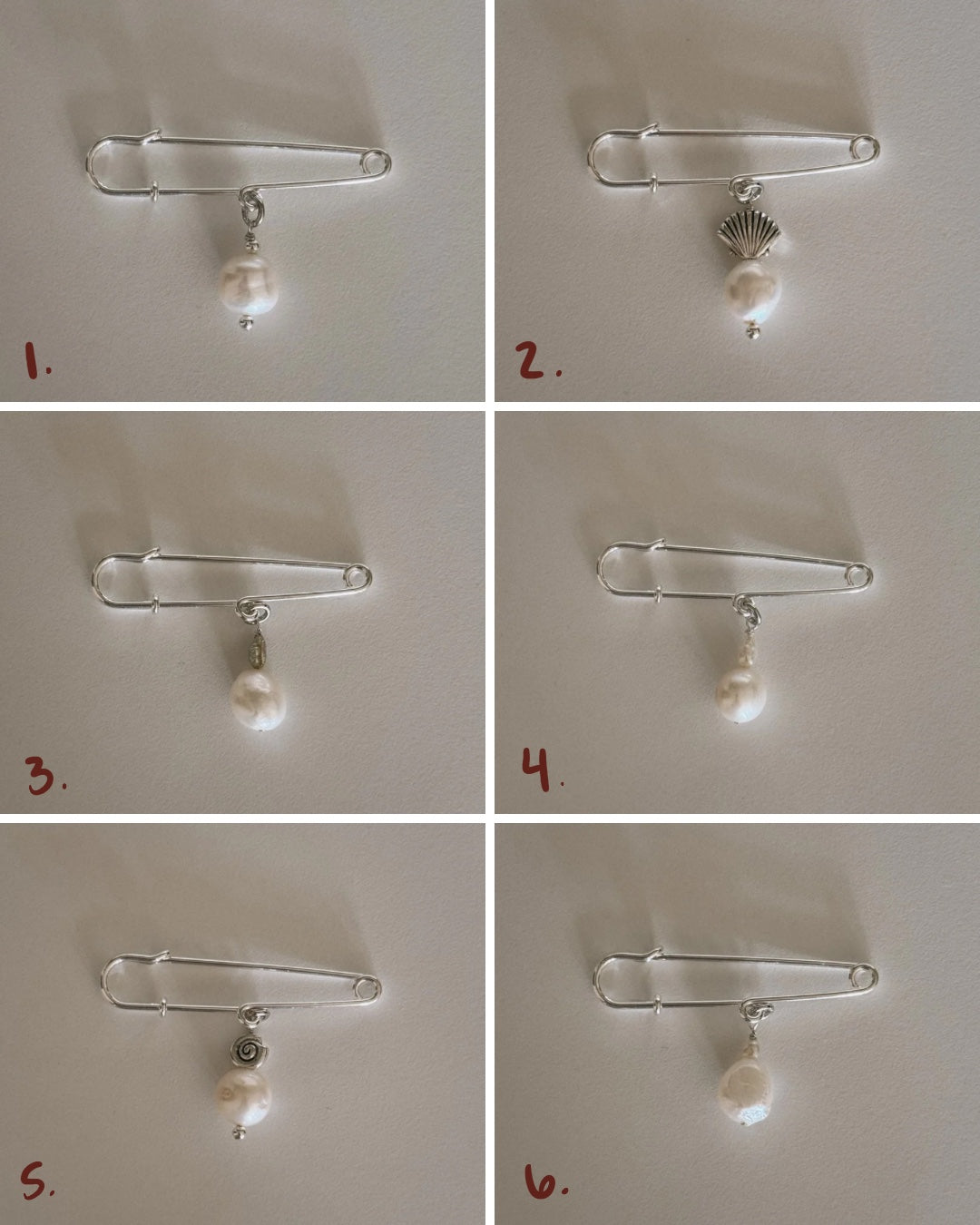 pearl safety pin brooch