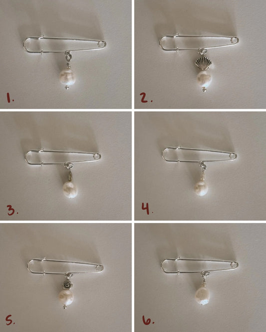 pearl safety pin brooch