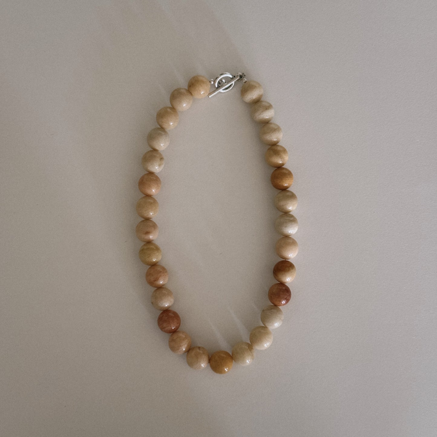 orange peach beaded necklace