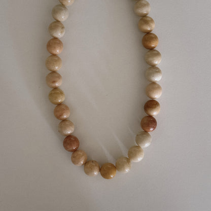 orange peach beaded necklace