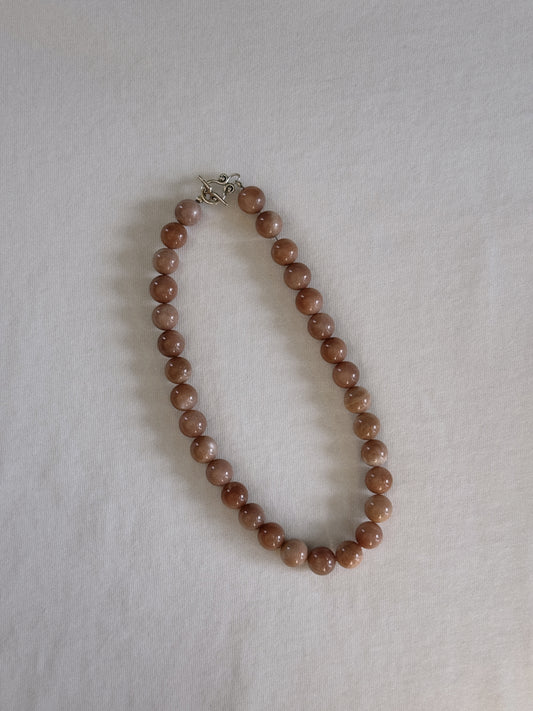 peach beaded necklace