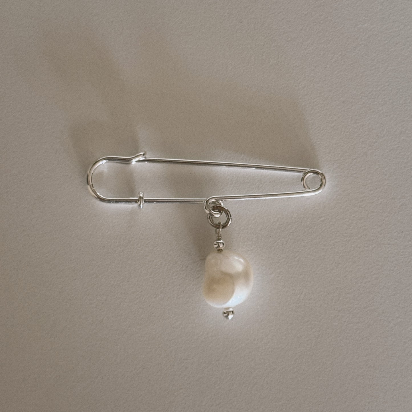pearl safety pin brooch