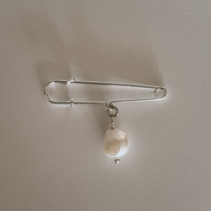pearl safety pin brooch