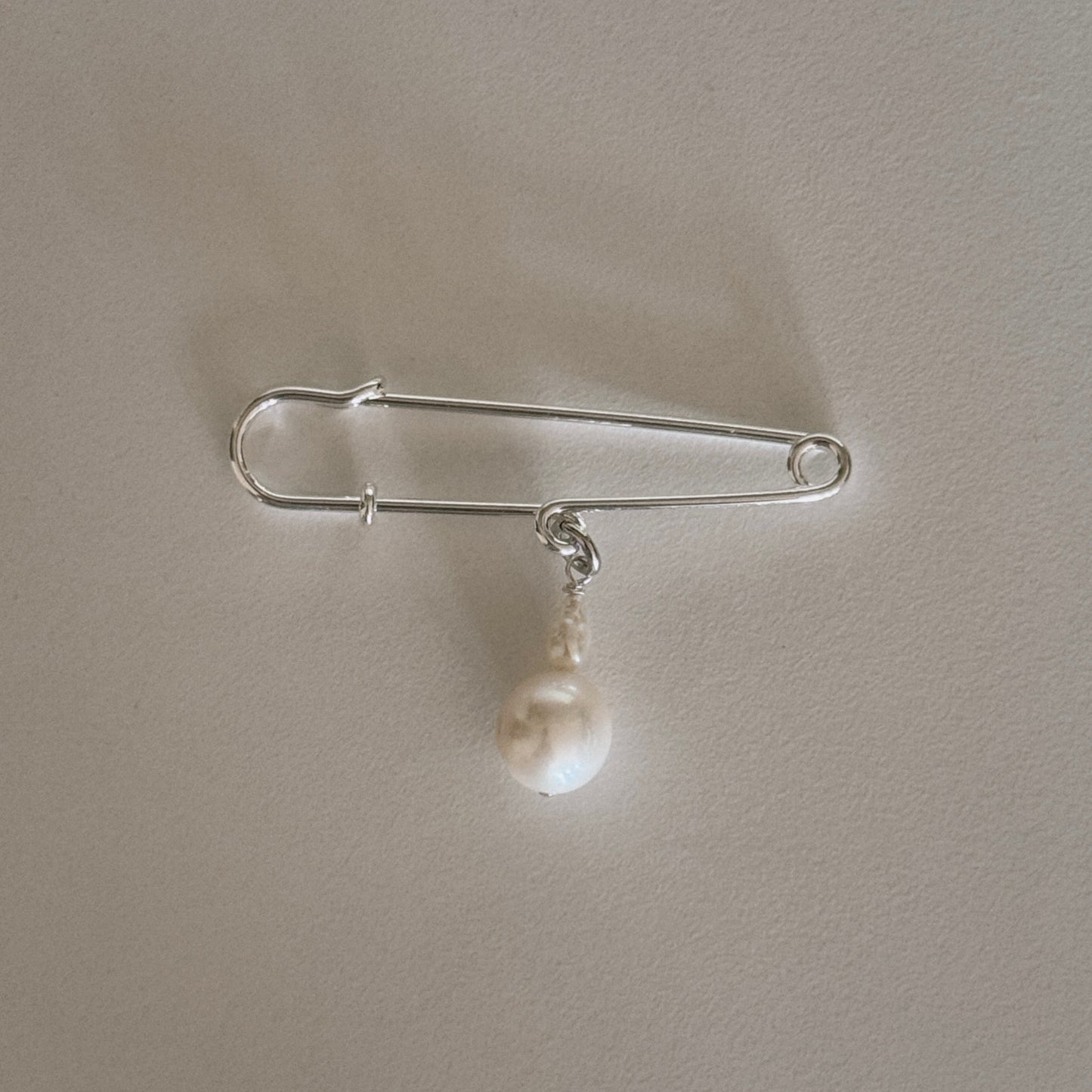 pearl safety pin brooch